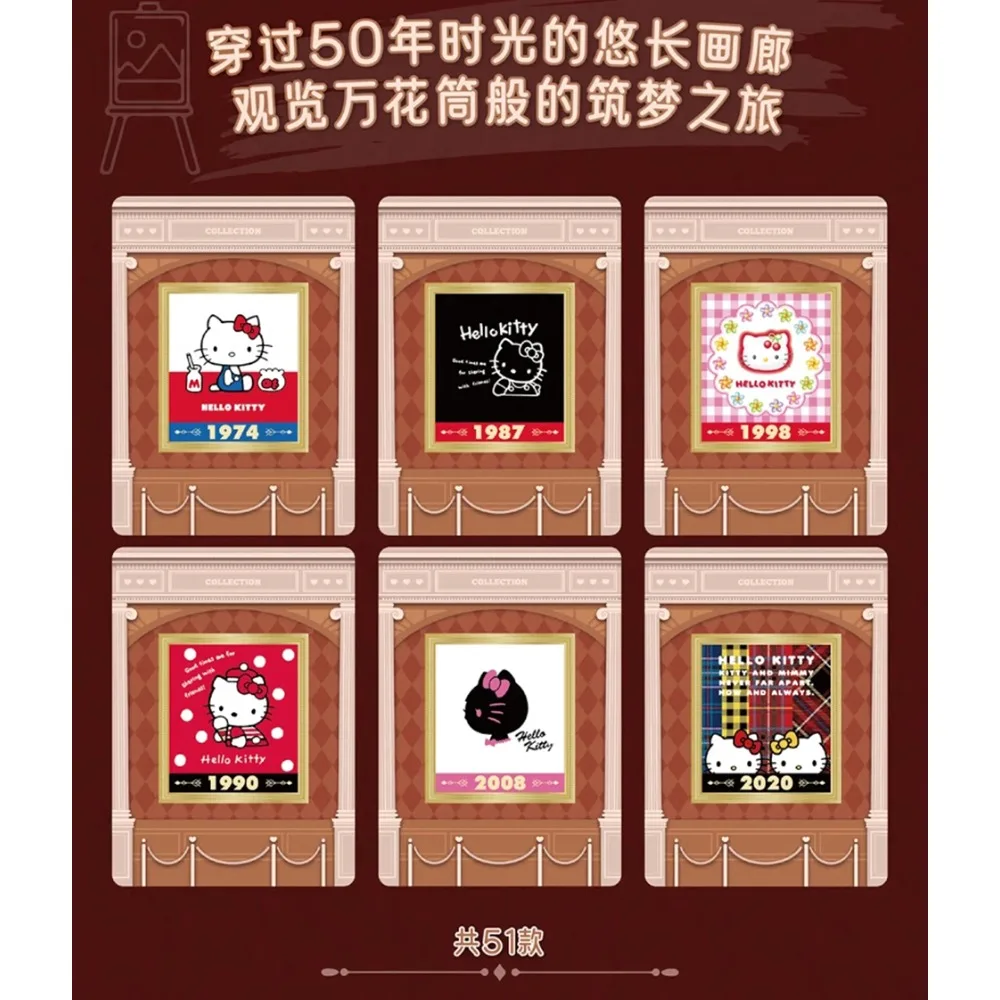 Tarjetas de colección originales de VANCARD'S Hello Kitty, estrella de dibujos animados de Anime, viaje de crecimiento, tarjeta de sello artístico del 50 aniversario, regalos para niñas