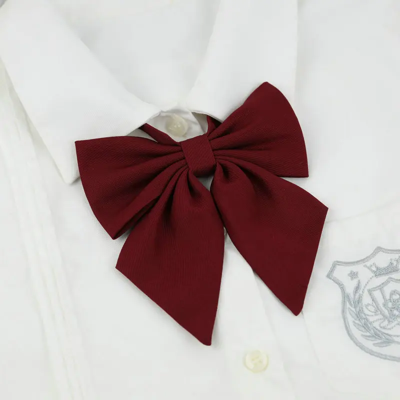 Cute School Girls JK Bow Tie Female Ladies Fashion Bow Tie Student Sailor uniform bow tie solid color Shirts Casual Bank Worker