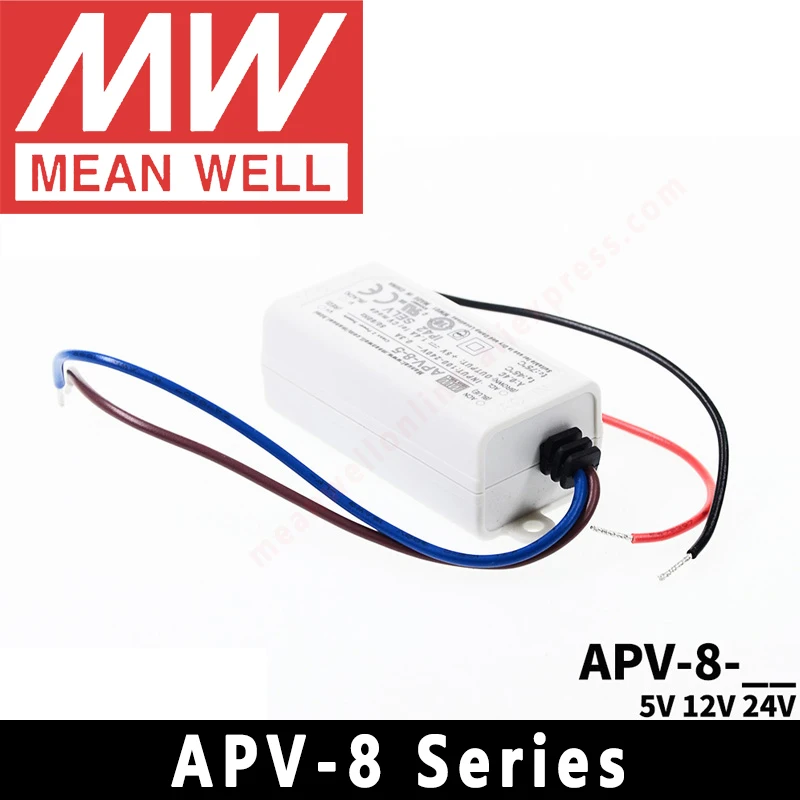 Meanwell LED Driver APV-8 Series meanwel  5v/12v/24v LED Transformer IP42 LED Power Supply Constant voltage Adapter