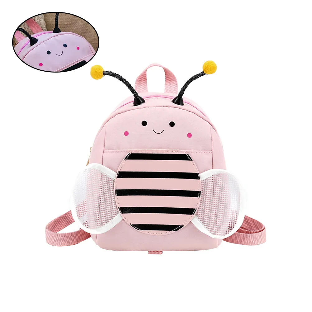 

Очаровательный желтый рюкзак-антипотеряшка для девочек, холщовая сумка с мультяшной пчелкой, маленький элегантный мешочек для хранения, подарок на день рождения, Рождество