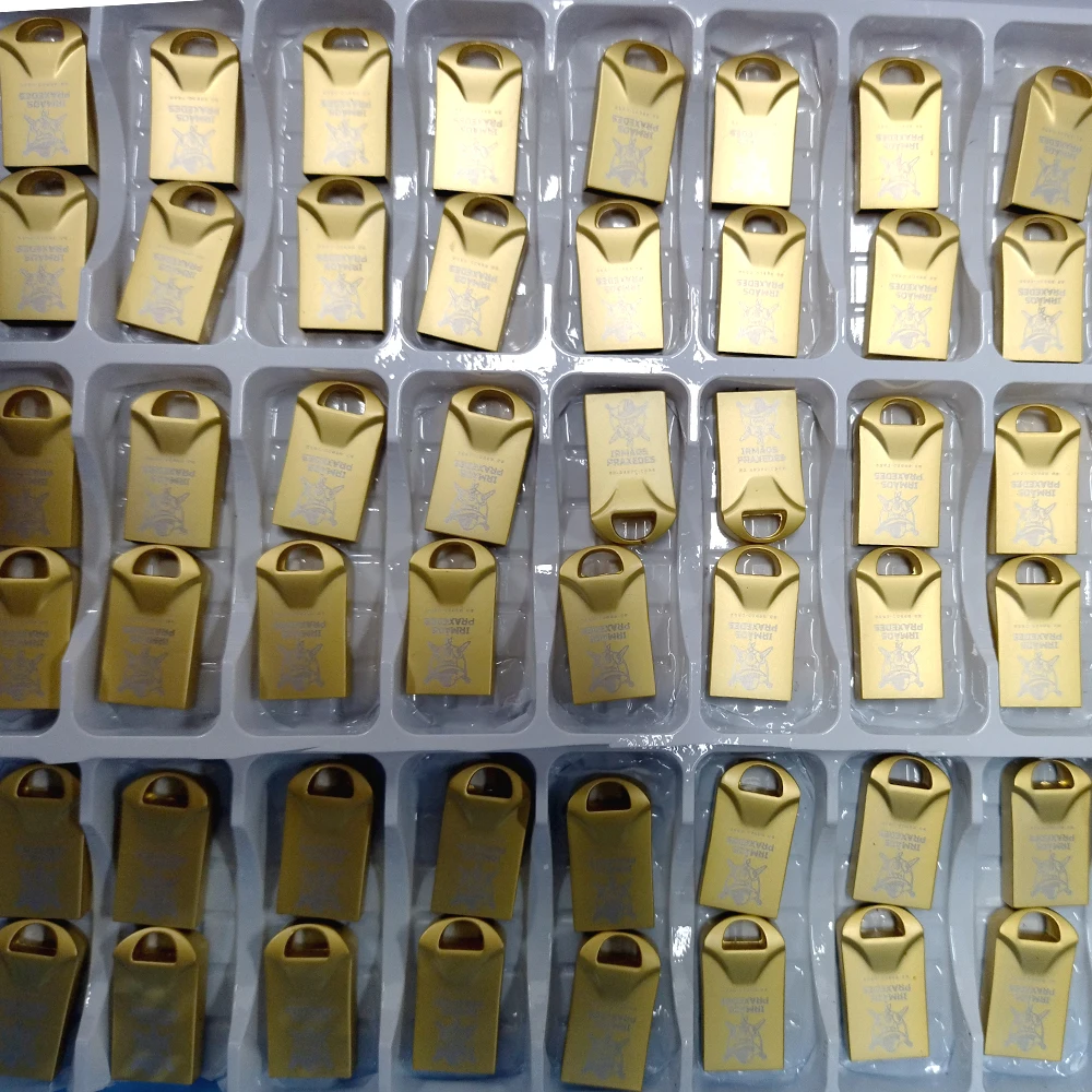 10/50/100 قطعة محرك فلاش USB معدني 64 جيجابايت بندريف فلاش القرص 128 جرام Usb 2.0 ذاكرة عصا USB 2.0 شعار مجاني قرص U صغير مقاوم للماء