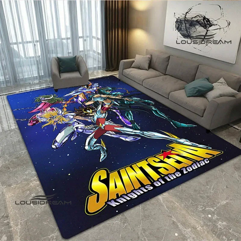 Knights of the Zodiac Cartoon printed carpet Living room bedroom non -slip carpet Outdoor carpet kawaii rug birthday gift