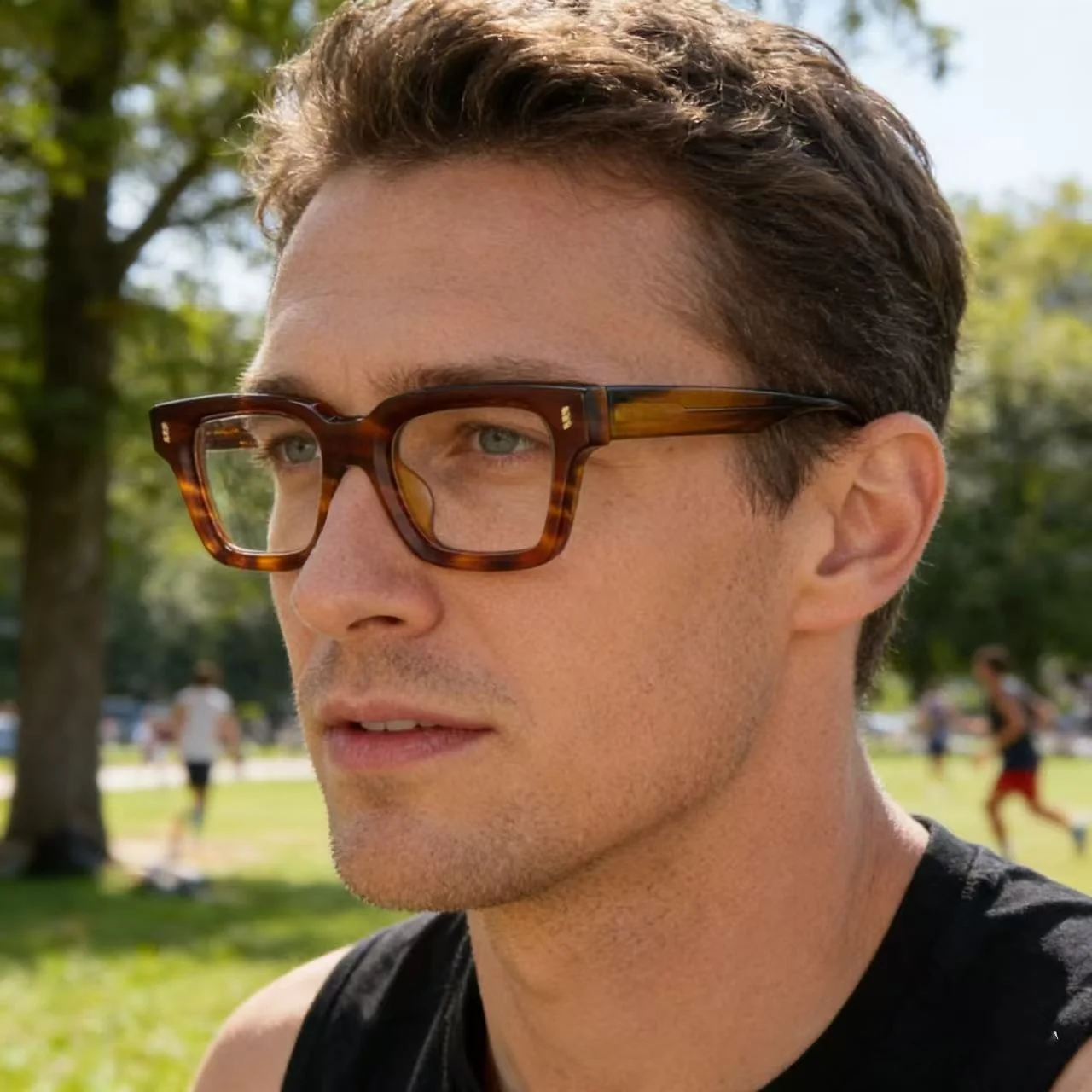 

High Quality Vintage Thick Acetate Glasses Frames For Men Classic Style Handmade Designer Brand Retro Fashion Eyeglasses