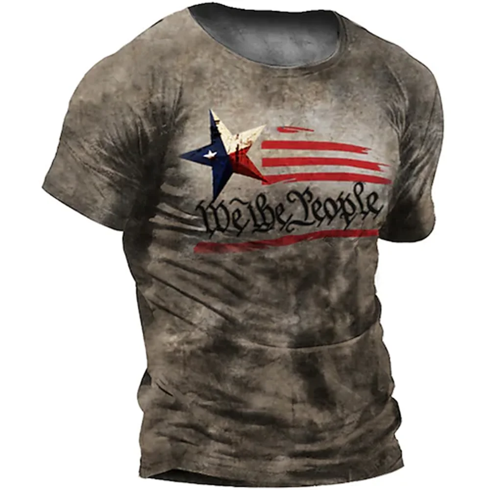 2023 Summer T-Shirt Men Vintage Print 3D American Route 66 T Shirt Short Sleeve Tee Tops Oversized Shirt Loose Male Clothing image 4