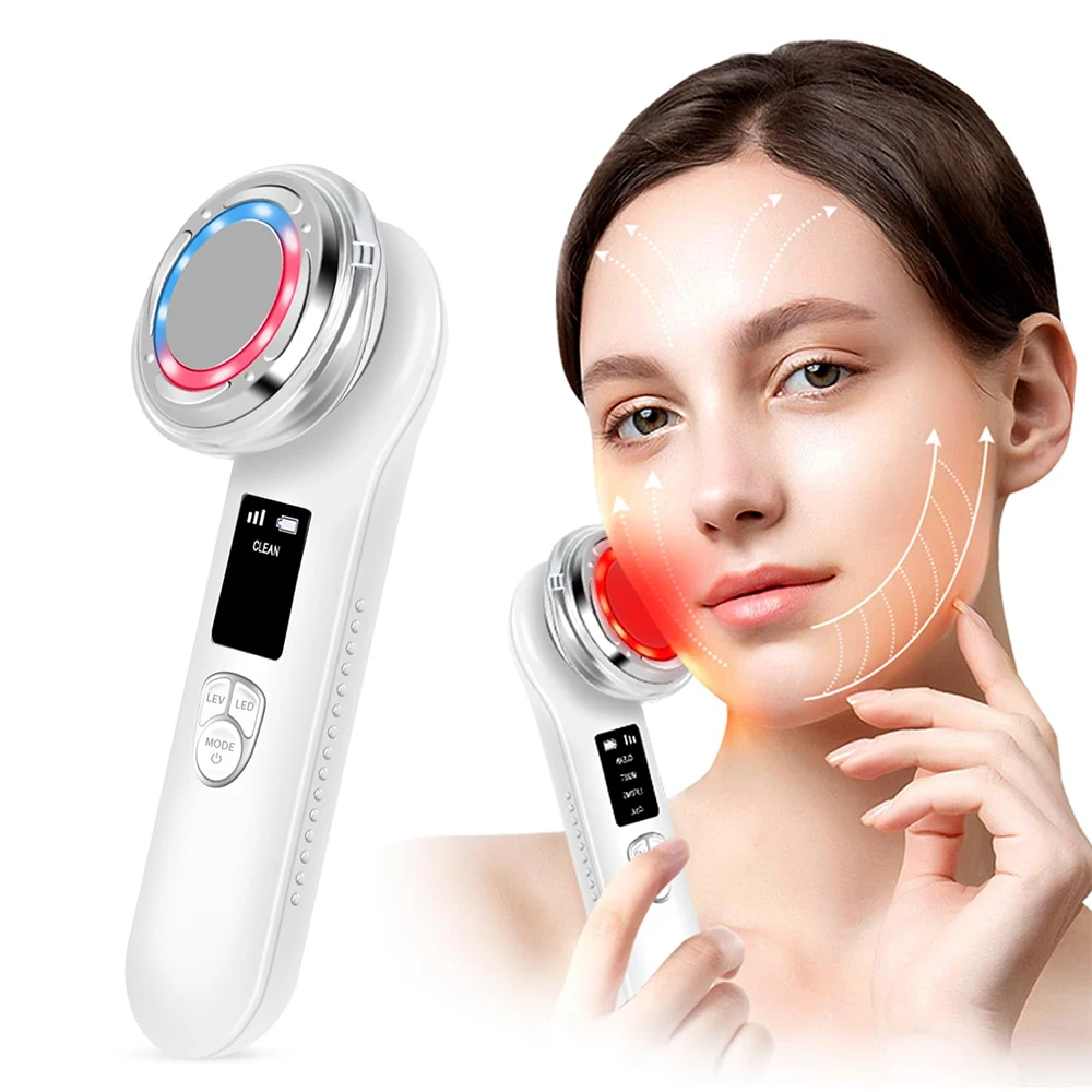 

EMS Facial Massager LED Light Therapy for Face Neck Skin Tightening Face Lifting Cold & Warm Beauty Device Clean Skin Care Tool