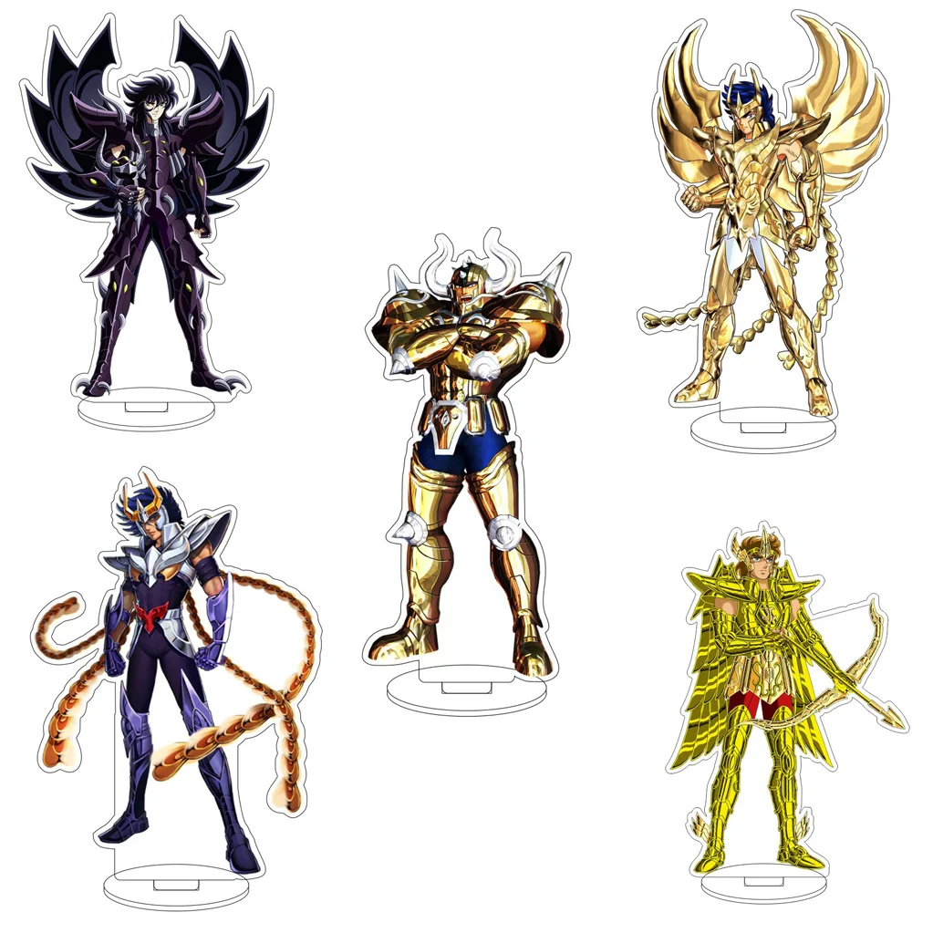 Figura Acrílica de 16 cm de Anime Saint Seiya, Hasgard Ilias, Saphiri, Athena, Sasha, Sage, Regulus, Seiya, con Base, Adornos, Regalos Exquisitos