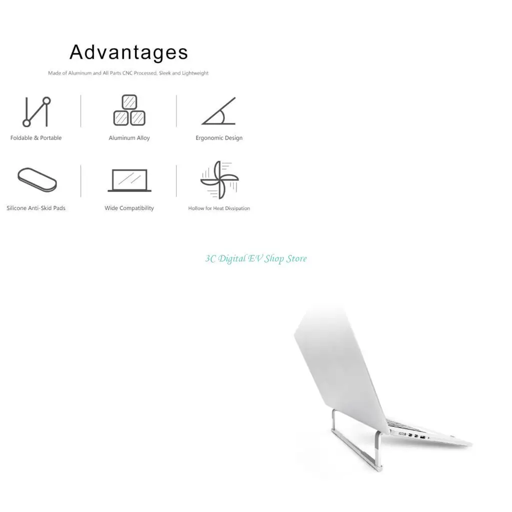 

E74D Регулируемая алюминиевая подставка для ноутбука Портативная подставка для ноутбука для компьютера ПК Подставка для ноутбука