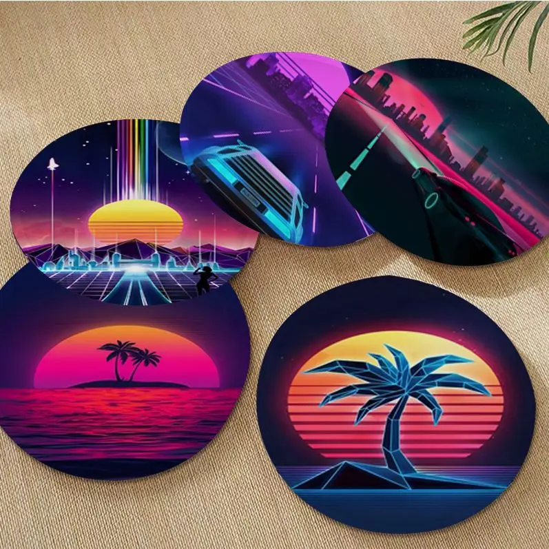 

Neon Retrowave Synthwave Four Seasons Sofa Mat Dining Room Table Chair Cushions Unisex Fashion Anti-slip Seat Mat