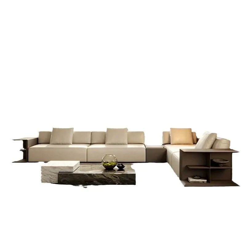 

Итальянский минималистичный кожаный диван для гостиной виллы, угловой дизайнерский диван-комбинация «Медуза»