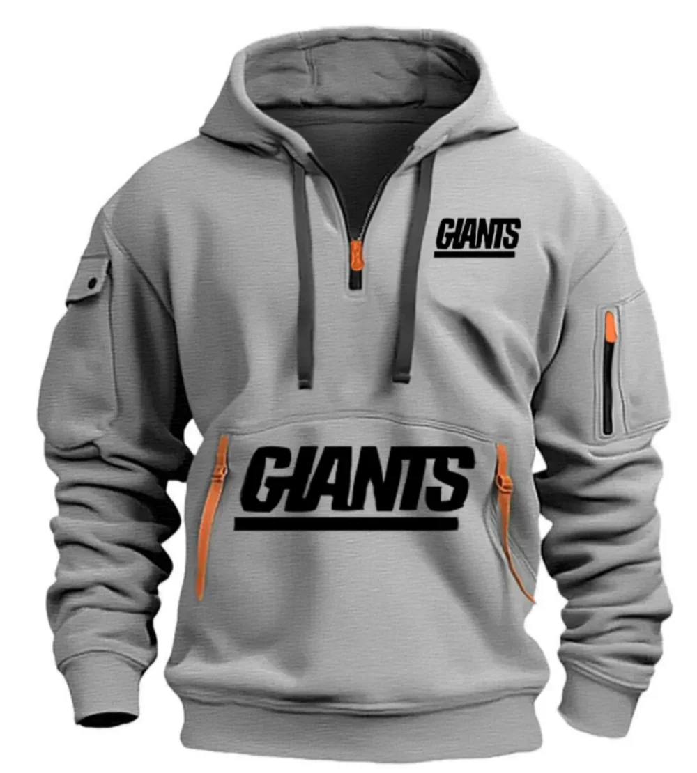 

2025 New cross-border men's winter hoodie, hoodie with zipper and multi-pocket pullover, men's European-sized sporty casual pull