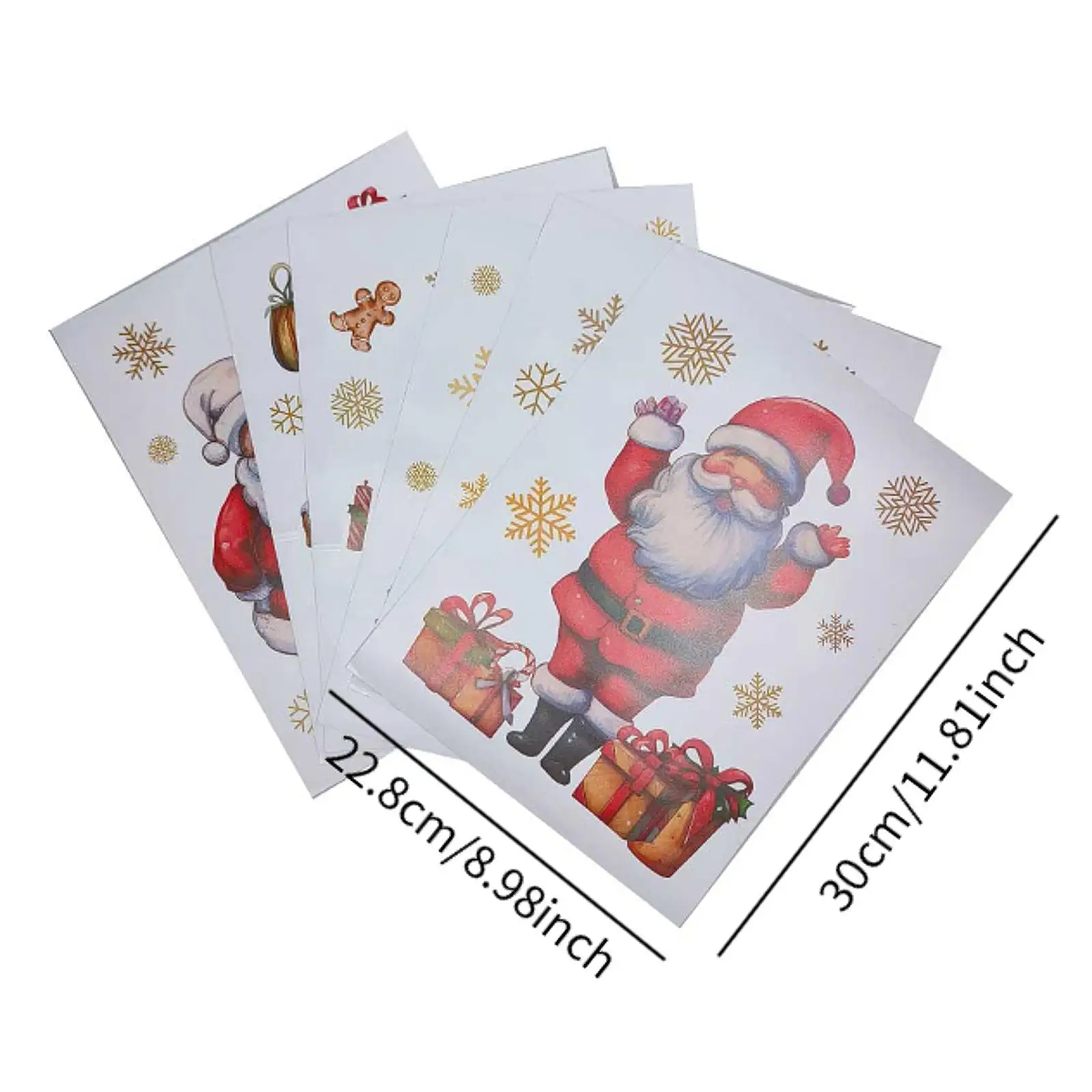 6 أوراق ملصقات نافذة عيد الميلاد لباب المطبخ والحفلات المنزلية