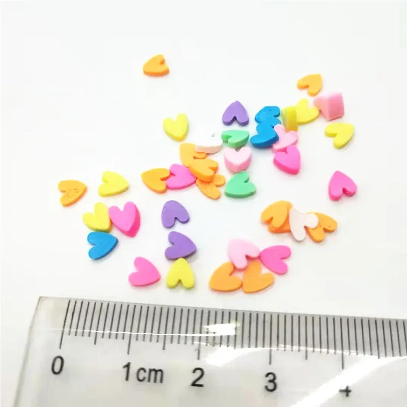 20g/lot 5mm Mix Yellow Heart Clay Polymer Colorful for DIY Crafts Tiny Cute Card Making Accessories