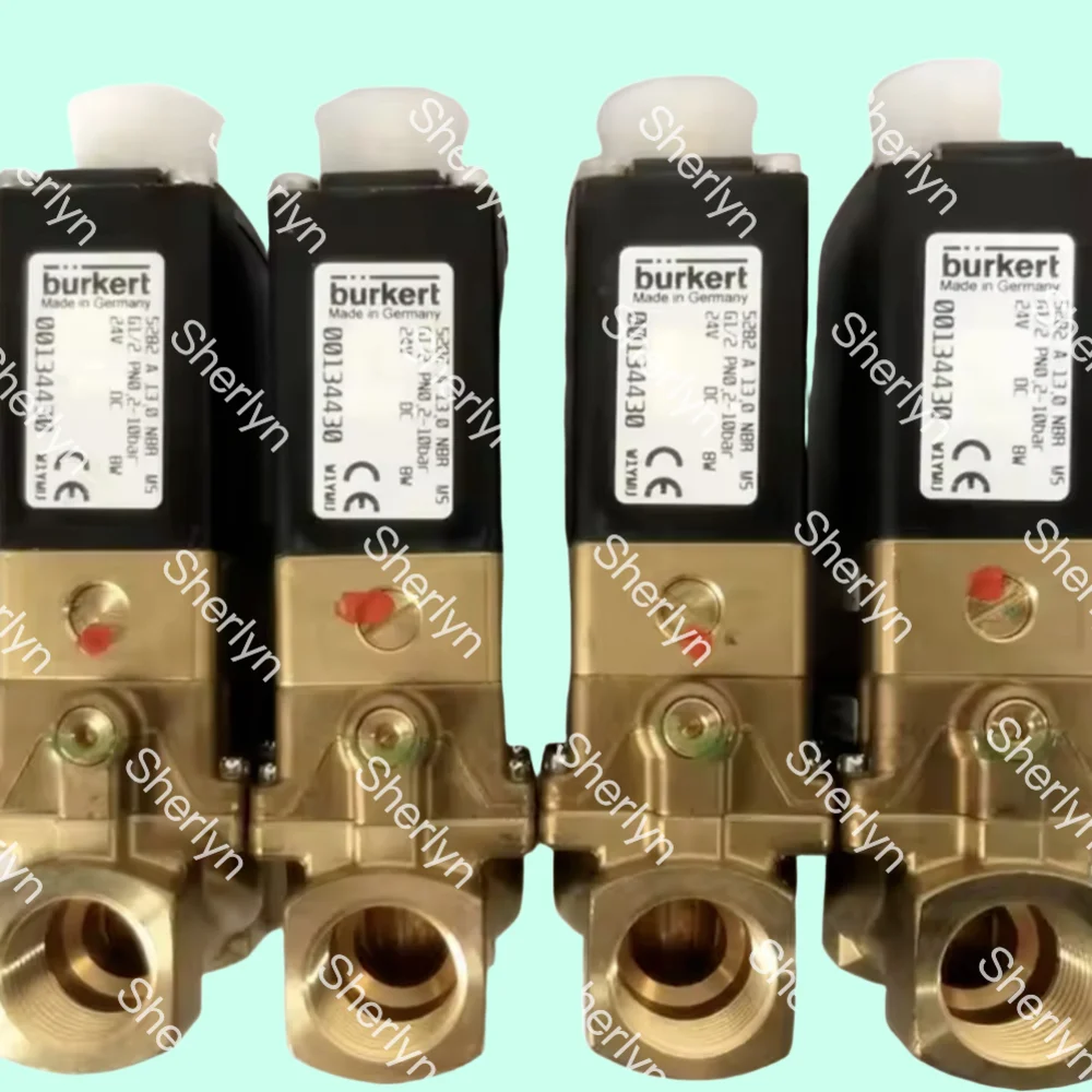 

Burkert 00134590 00140564 5404 G1/2 2/2 Normally Closed 12 Flow Hole PTFE (Fluororubber) Sealed Brass Valve Body DC24V 8W