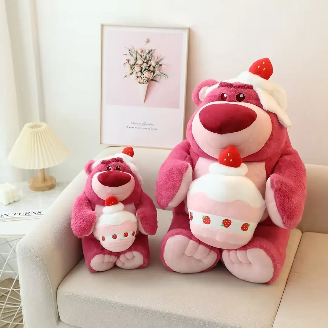 

30/55cm Lovely Cake Lotso Plush Toy Stuffed Anime Pink Bear Plushies Soft Comfortable Girly Doll Birthday Gifts For Girl Child