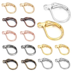 50pcs/Lot 13x11mm Gold Color French Earring Hooks Wire Settings Base Hoops Earrings For DIY Jewelry Making Supplies