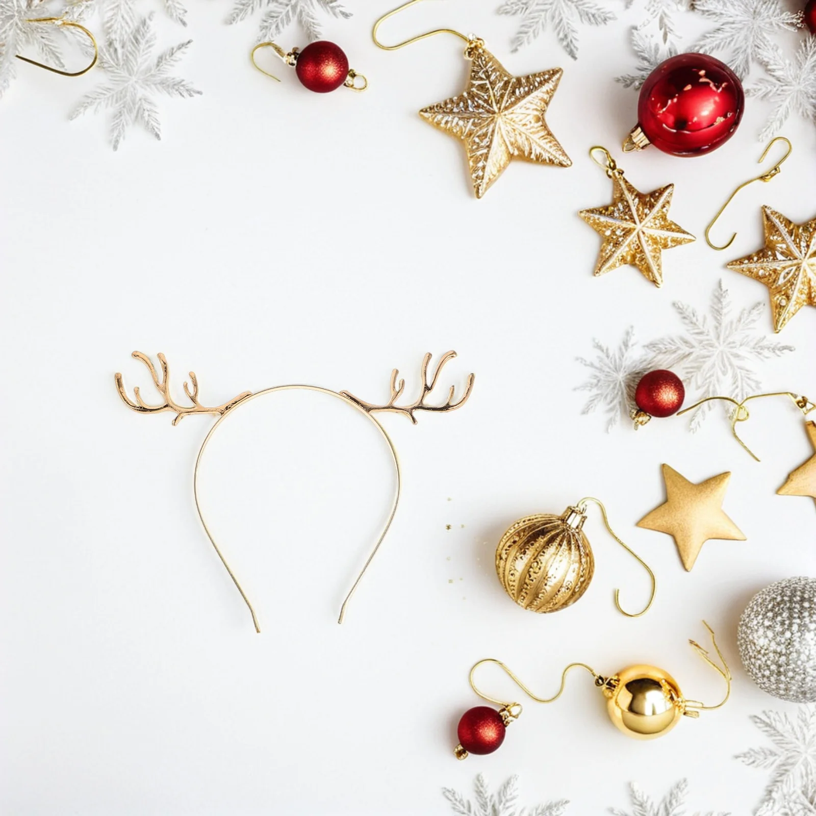 

3Pcs Christmas Headband Glitter Rhinestone Deer Antlers Holiday Hair Accessories for Family Gathering Office Party Event