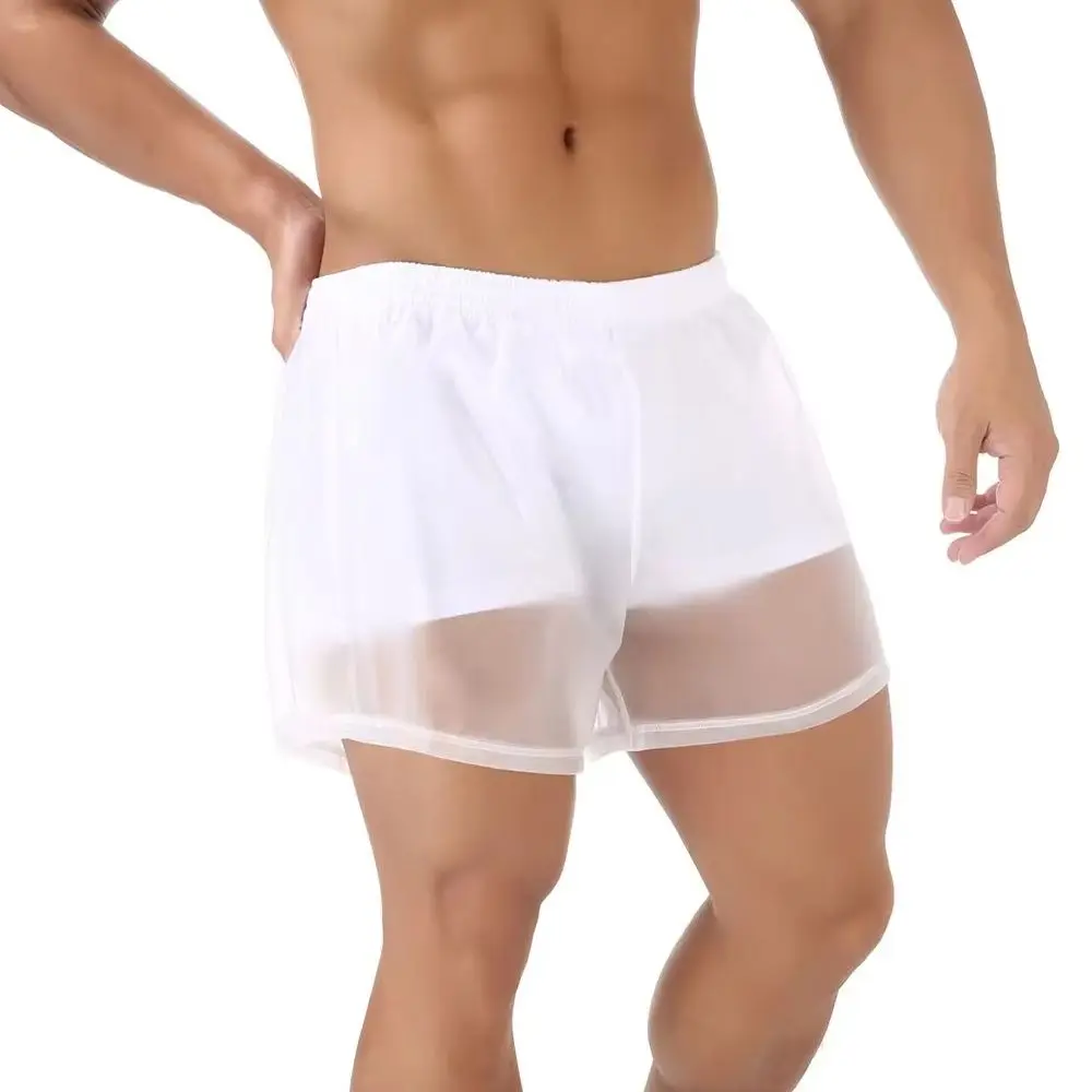 

Fashion Men's Underwear Transparent See-Through Boxers PVC Waterproof Men Beach Shorts Surf Beach Pants Men's swimwear