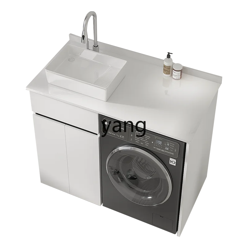 

lmm Honeycomb Aluminum Balcony Washing Machine Cabinet Combination Laundry Slot Pool Basin Ceramic Integrated
