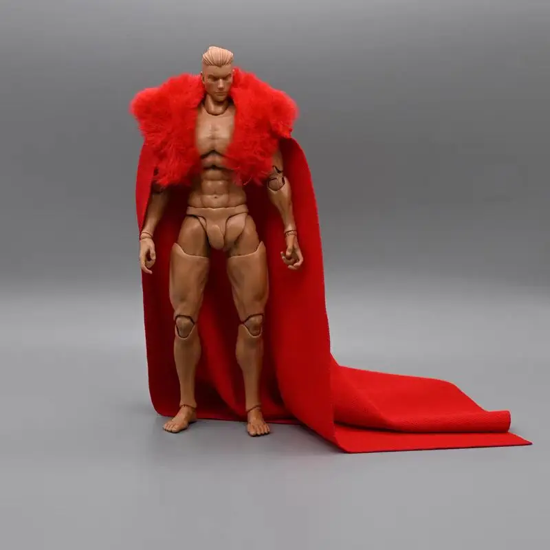 Capa de figura de acción masculina de 6 pulgadas, escala 1/12, traje general de tres reinos con cuello de piel