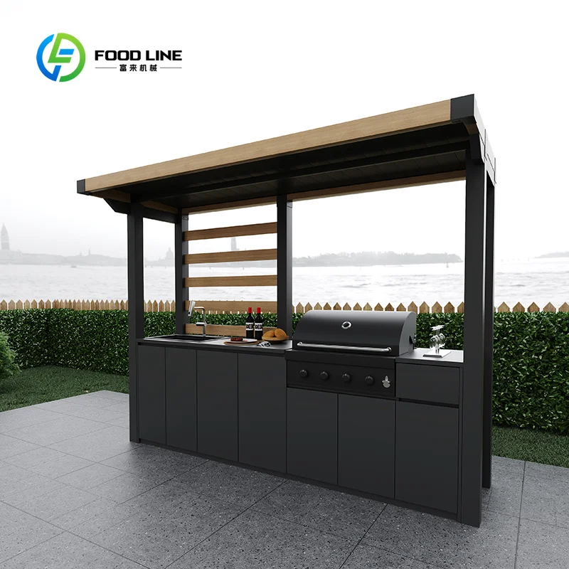 Outdoor Kitchen Modular BBQ Island Patio Stainless Steel Cooking Station Garden Grill Countertop Appliance