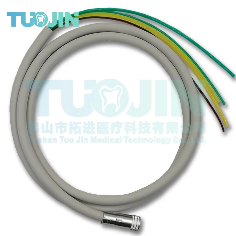 Dental 6 Holes Silicone Fiber Optic Tubing Hose For Handpiece High Speed Handpiece Tube Pipe With Connector  Dental Material