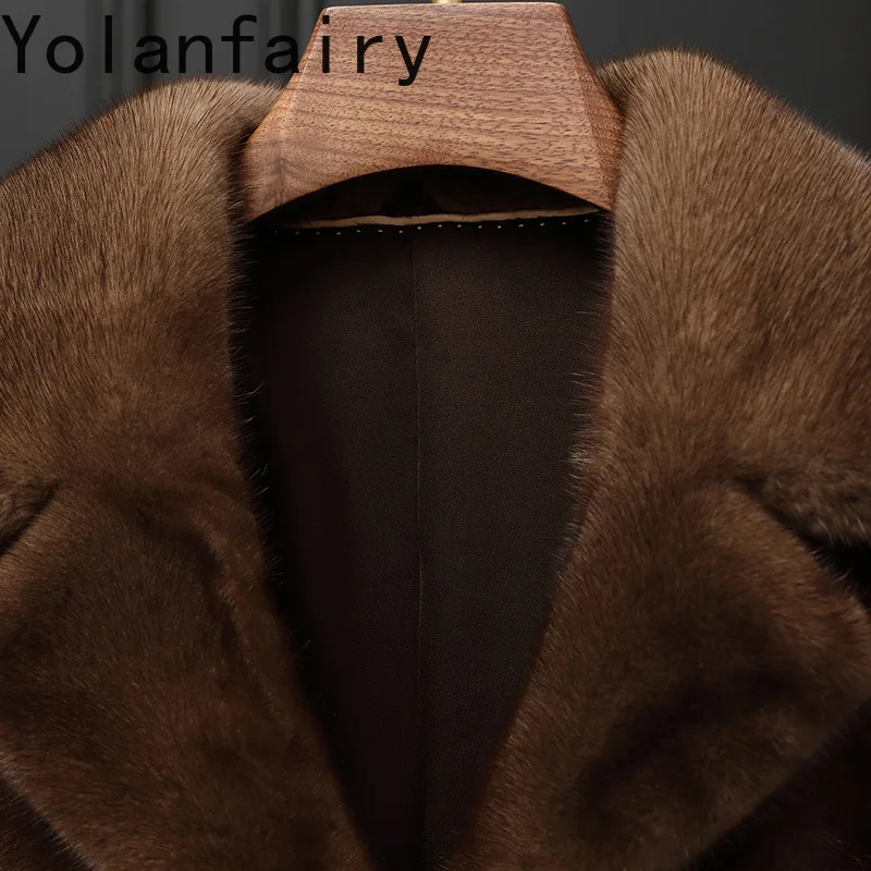 YOLANFAIRY Cappotto di pelliccia di visone naturale Donna di lusso 2025 Inverno Breve Cappotti di pelliccia reale Giacca di pelliccia di visone Moda donna Capispalla corti