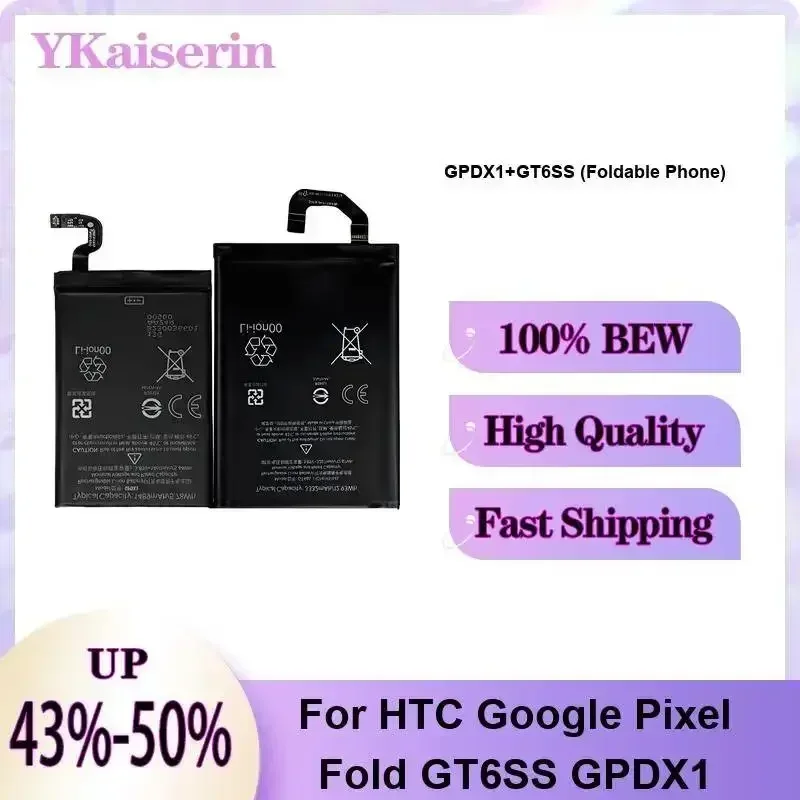 

High Quality For Htc Google Pixel Fold GT6SS GPDX1 Mobile Phone Battery GPDX1+GT6SS Foldable Phone
