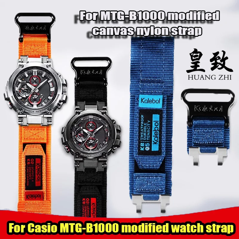 For Casio G-Shock 5544 MTG-B1000 Modified MTGB1000 Men Bracelet Nylon Canvas Watch band Outdoor Sports Watch Strap Loop buckle