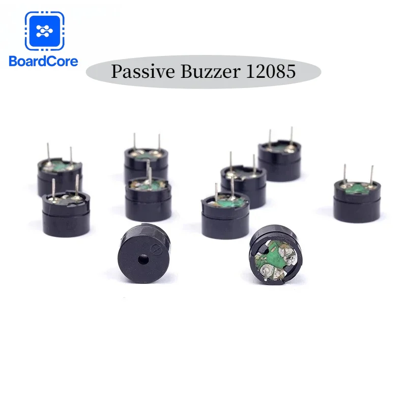 Kit de 10/50 Piezas de Mini Buzzer Pasivo Piezoeléctrico 12085, 12MMx8.5MM, Resistencia 42R, 3V 5V 9V 12V