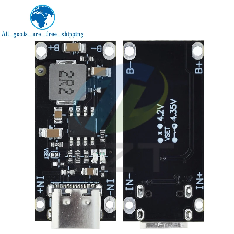 1/3 pces tipo-c entrada usb de alta corrente 3a polímero ternário bateria de lítio placa de carregamento rápido ip2312 cc/cv modo 5v a 4.2v