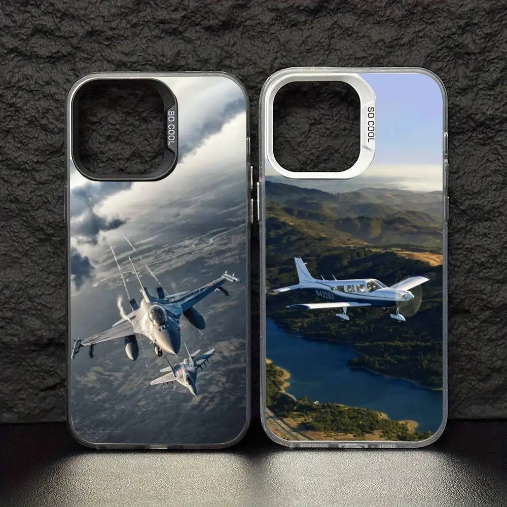 

A-Airplane Aircraft Helicopter Phone Case Color Silver Shell For IPhone 17 16 15 14 13 12 11 Pro Max Plus