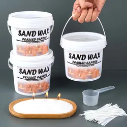 1LB Barrel White Sand Wax Ice Flower Wax DIY Scented Candle Making Accessories Snowflake Wax Pearl Candles Sand Painting Tools