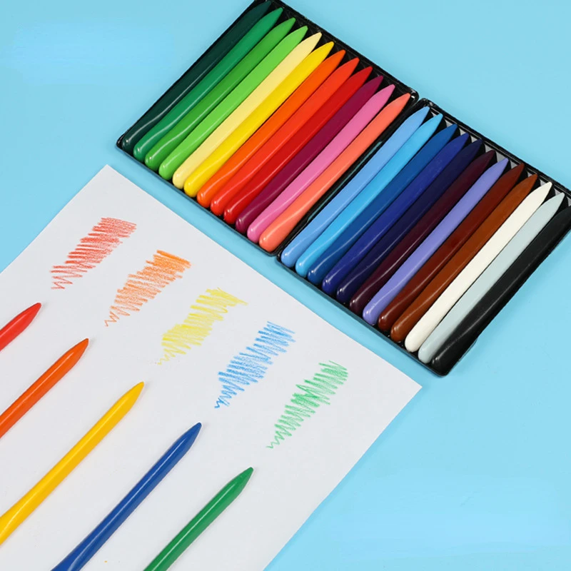 Crayons triangulaires pour enfants, pinceaux de peinture sûrs et non coupés, anciers à huile lavable pour écoliers, 12 couleurs, 24 couleurs, 36 couleurs