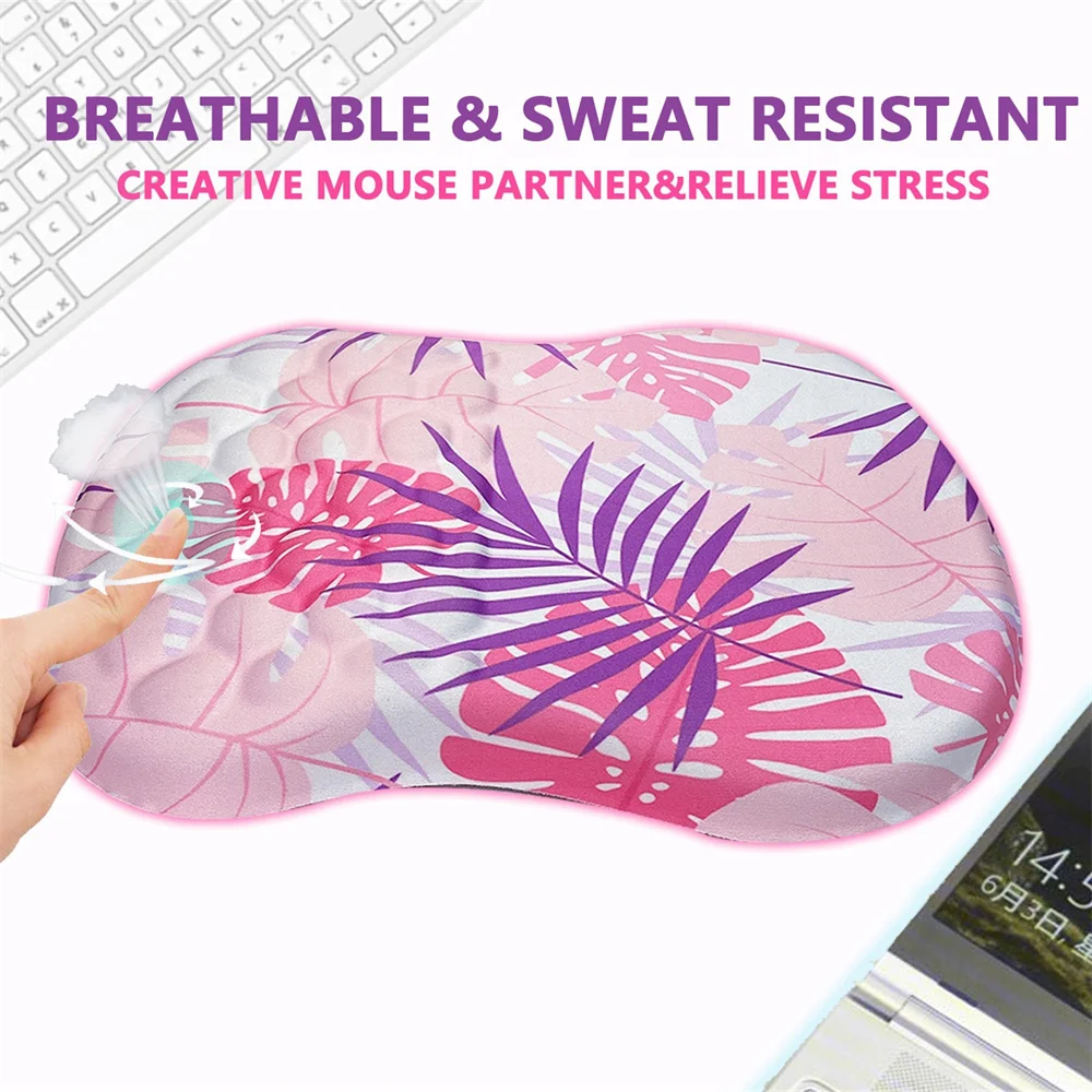 Tapis de souris ergonomique en mousse à mémoire de forme, support de poignet, design 3D, ordinateur de bureau, polymère, antidérapant, noir