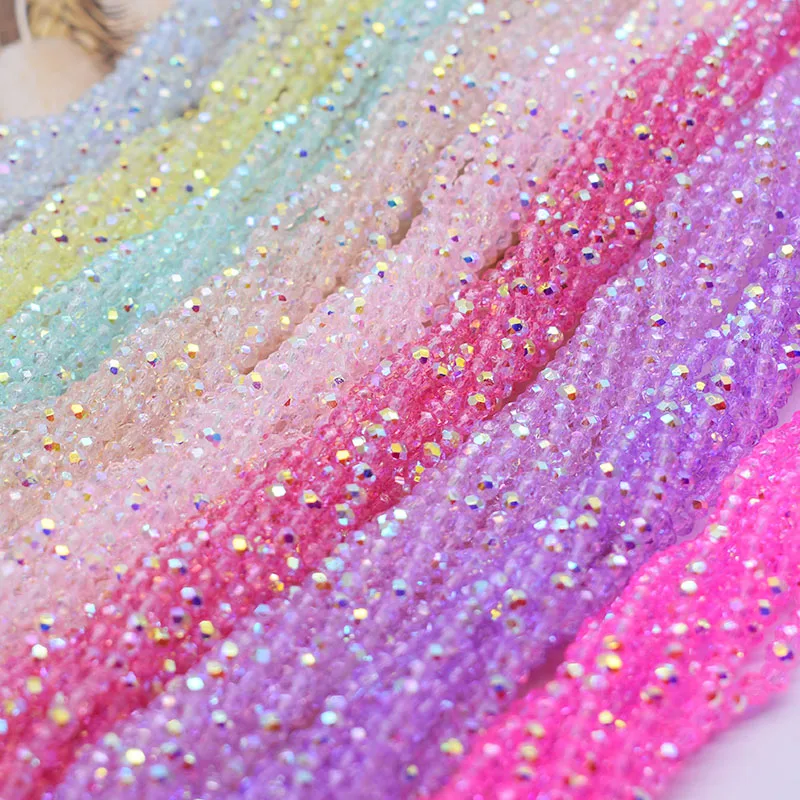 6mm 8mm AB-Farbe Rosenrot Rosa Lila Gefärbte Rondell-Kristallglasperlen Flach Facettiert Lose Zwischenperlen für Schmuckherstellung DIY – Detail 1