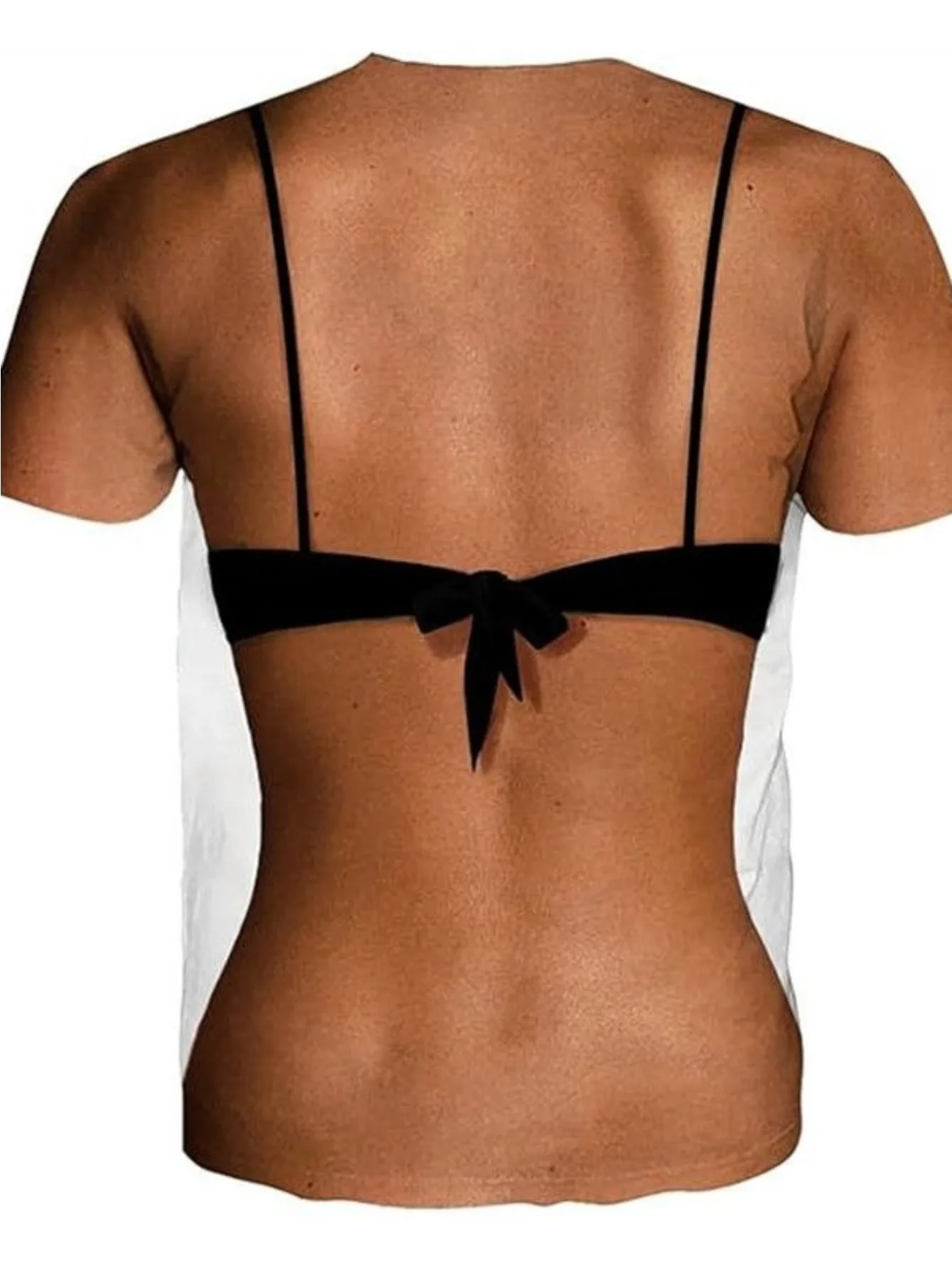 Sommerlicher Spaß: Herren-T-Shirt mit kurzen Ärmeln, 3D-Druck, 3D-Bikini, Fake-Skin-Design, auffälliges, kreatives Party-Oberteil – Detail 4