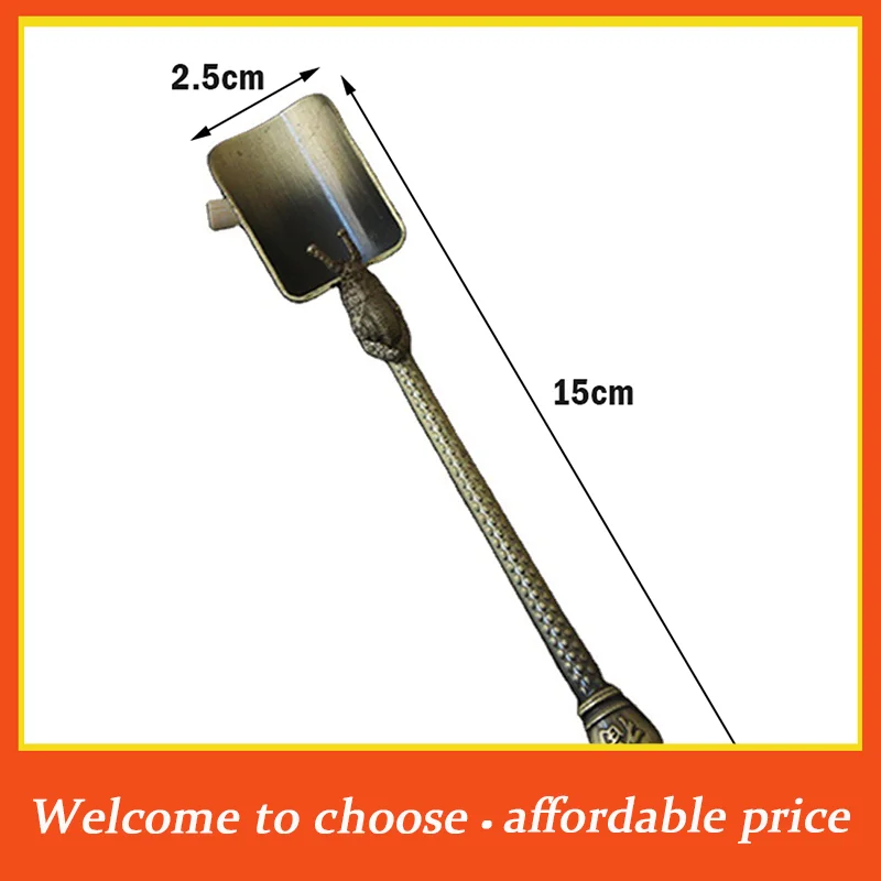 VP 1pc new Copper Shovel Shaped Teaspoons Retro Chinese Style Tea Accessories Copper Sugar Spoons