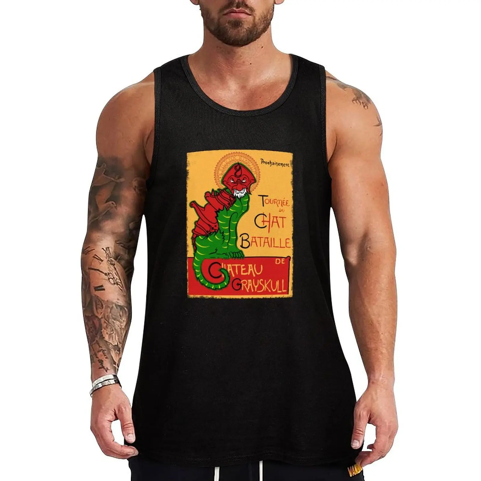 Camiseta sin mangas Chat Bataille, camiseta sin mangas básica ligera, camiseta interior informal de algodón