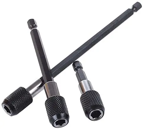 Extension Bar Hex Shank Angel Socket Adapter Drill Bit 3Pcs Magnetic Screwdriver Bit Holder 3Pcs Black Screwdriver Bit Holder