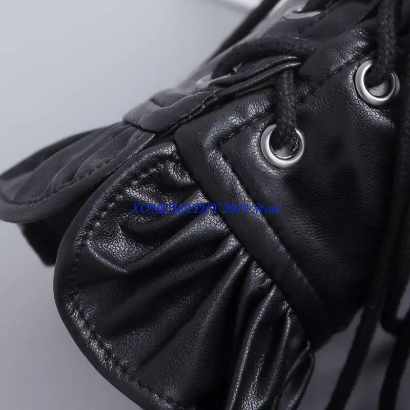 

F42F Премиальные готические манжеты из искусственной кожи с регулируемой шнуровкой для музыкальных фестивалей и костюмированных