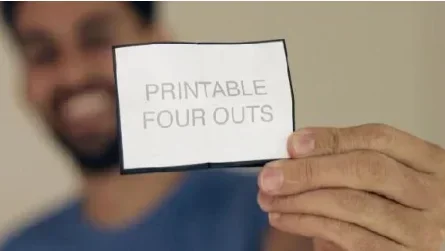 Printable Four Outs by Blake Vogt -Magic tricks