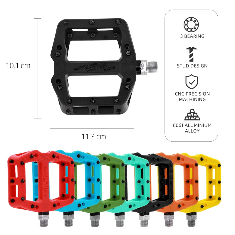 Bicycle Pedal Anti-slip Ultralight Nylon MTB Mountain Bike Pedal 3 Sealed Bearings Pedals Bicycle Accessories Parts