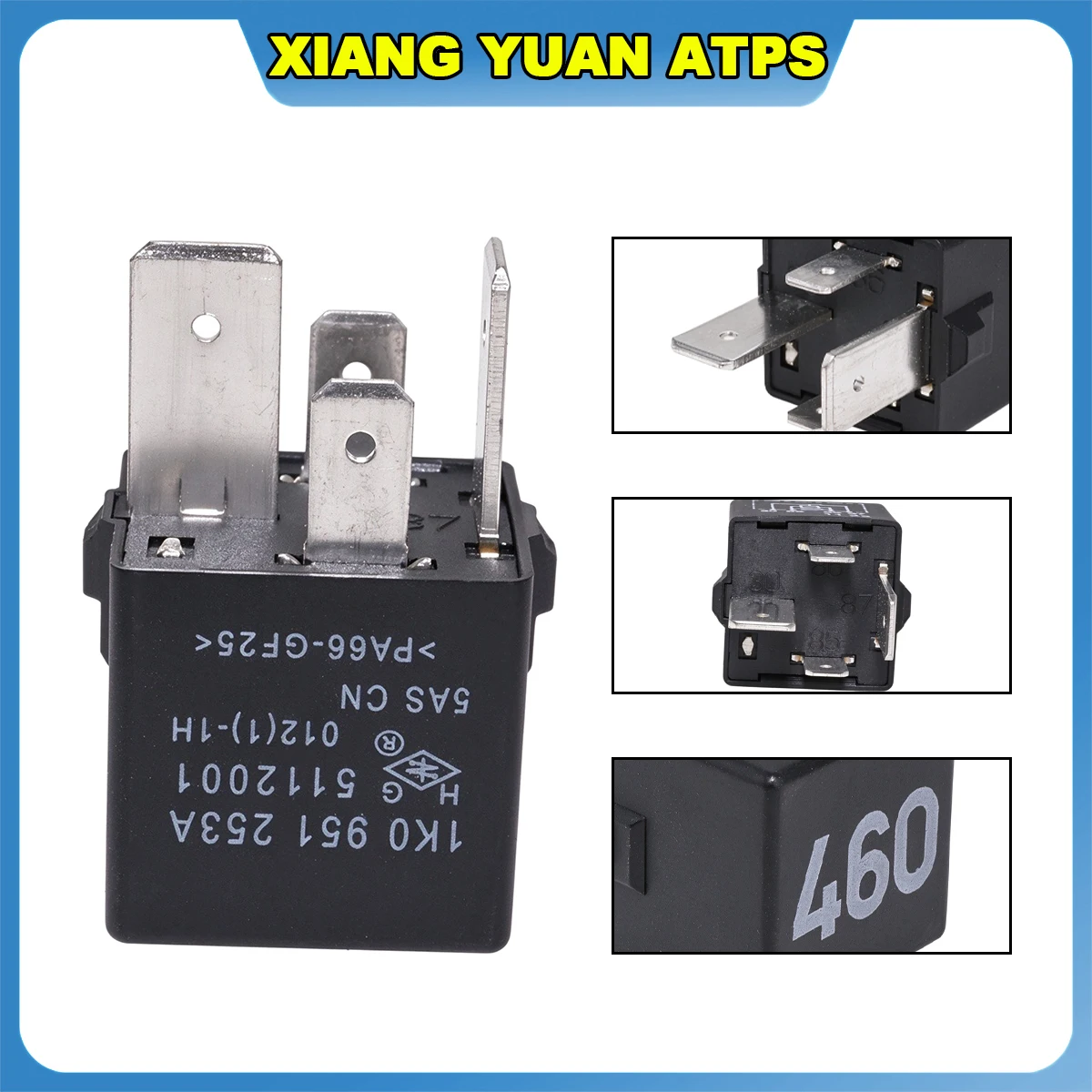 12V Car Relay #460 1K0951253A Automotive Multi‑purpose Replacement Relay 1/2x Option Fit For Volkswagen Audi Skoda Seat