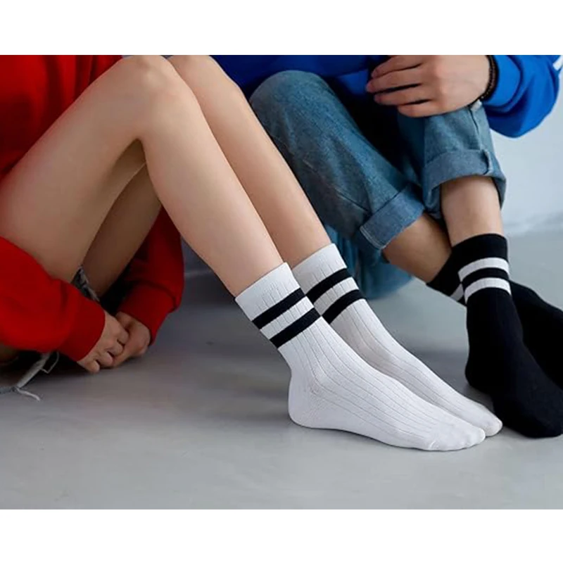 

5 pairsCrew Socks Solid Color Quartz Socks Vintage Colorful Dress Socks