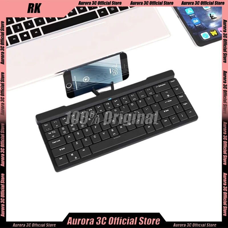 

RK925 Folding Wireless Keyboard 68Keys Mini Portable Bluetooth Dual Mode Mechanical Keyboard USB Wired Keyboard For Laptop Table