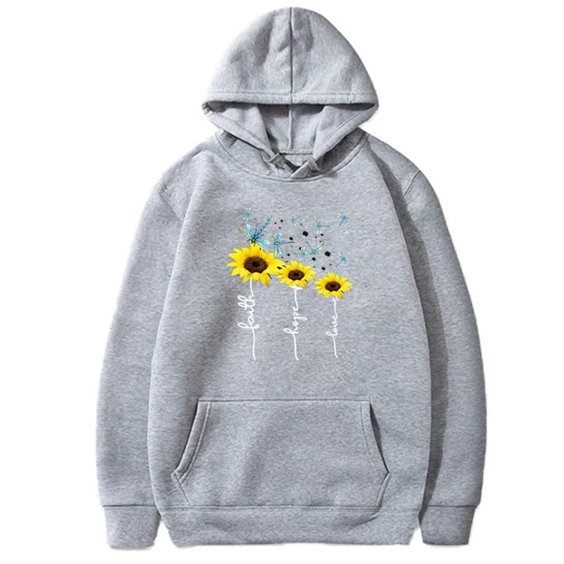 Fashion Sunflower Dragonfly Printed Hoodies Men Woman Streetwear Hoodie Sweatshirts Harajuku Pullover Unisex Tracksuit Clothing