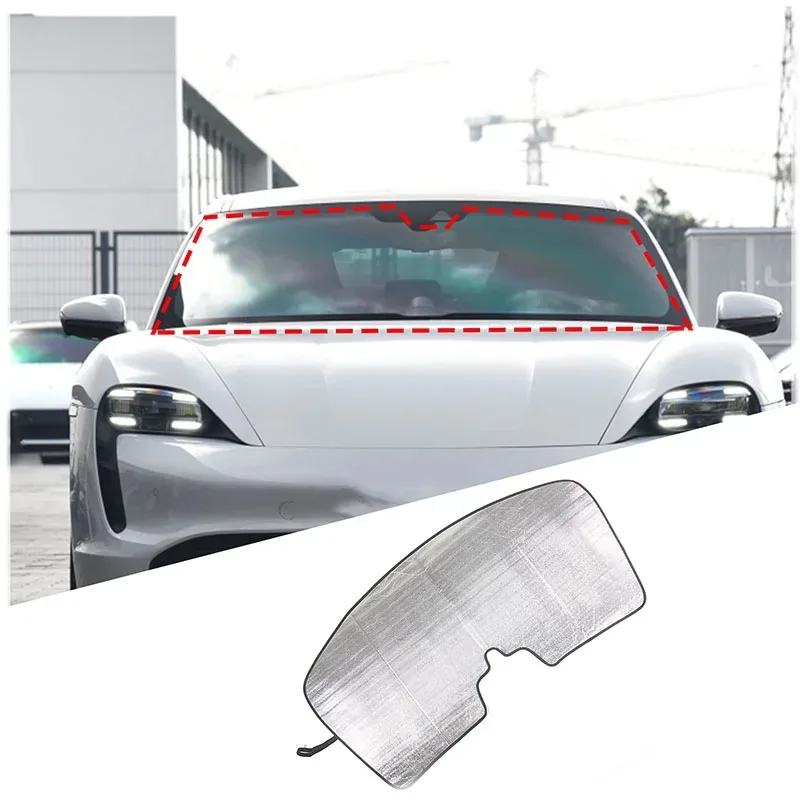 

Windshield Sun Protector Cover Front Glass Heat Shield Sun Visors Car Sun Shade Car Accessories For Porsche Taycan 9J1 2019-2026