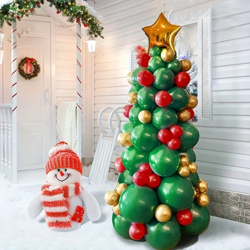 90pcs Weihnachten themen orientierte Ballon Party Dekoration Kit DIY Weihnachts baum Luftballons Innen und Außen Home Szene Dekoration