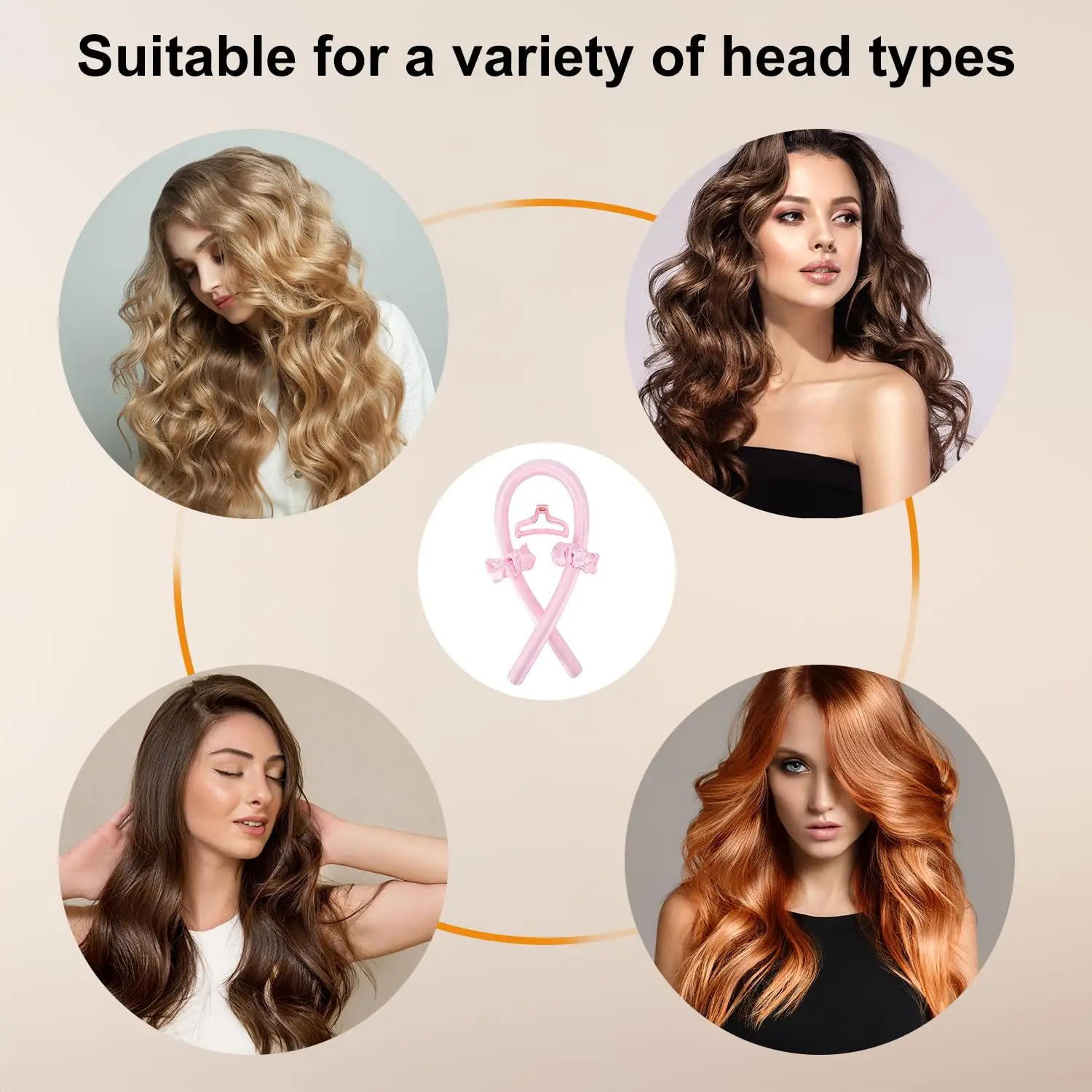 أدوات تجعيد الشعر بدون حرارة - قضبان تجعيد الشعر بدون حرارة طوال الليل من إسفنج الساتان للشعر الطويل، تجعيدات خالية من الضرر بنفسك #6