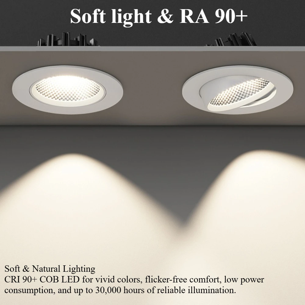 JOYINLED LED Downlight Super Bright Recessed LED SPOT Natural White 4000K COB 5W 7W 12W Spot Light LED Decoration Ceiling Lamp